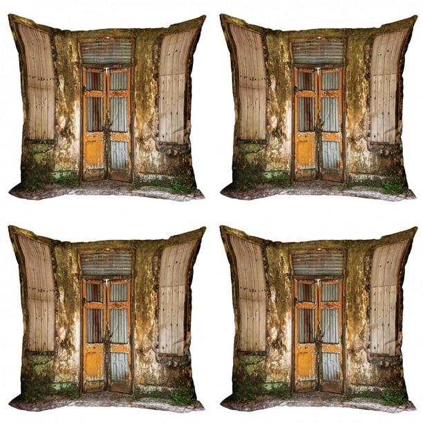 Landscape from Another Door Antique Style Stone Village Tuscany Italian Valley 18 X 18 Decorative Square Accent Pillow Case Pale Brown Ambesonne Scenery Throw Pillow Cushion Cover 